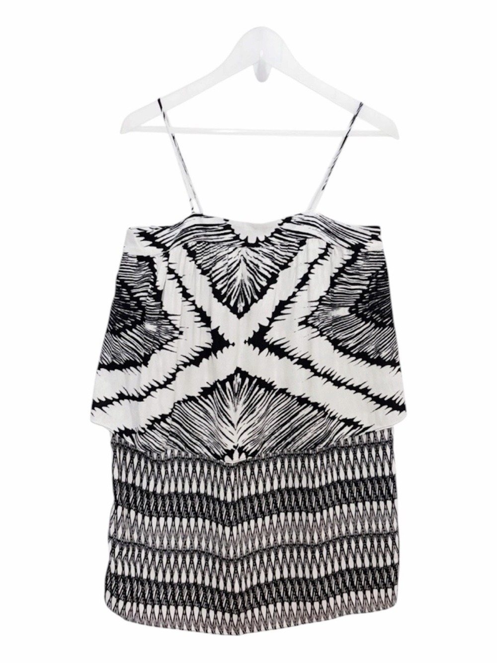 House of Harlow 1960 Geometric Tiered Overlay Mini Dress XS